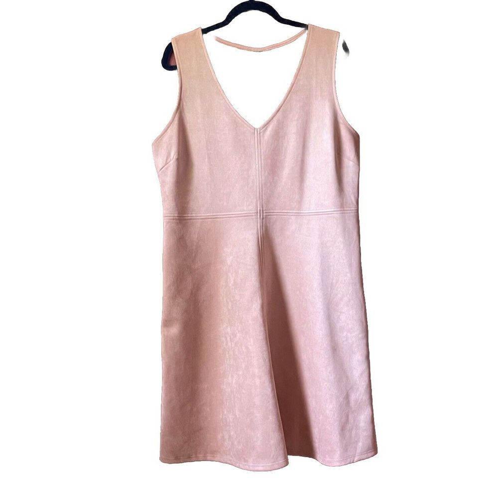 Agnes & Dora Peach Faux Suede A-line Mod Dress Womens Medium NWT